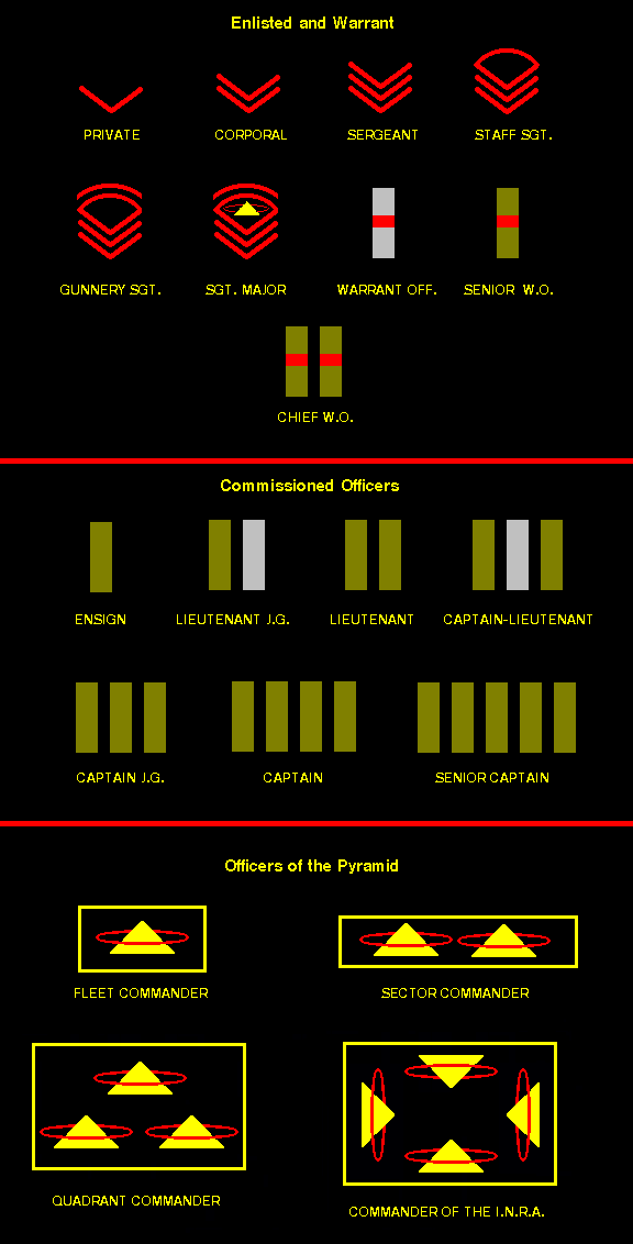 Interstellar Navy Representative Amalgamation Ranks